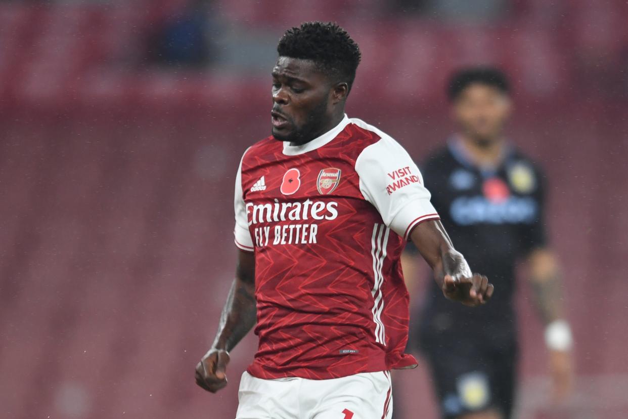 <p>Thomas Partey has not played for Arsenal since the 3-0 defeat by Aston Villa on November 8</p> (Arsenal FC via Getty Images)