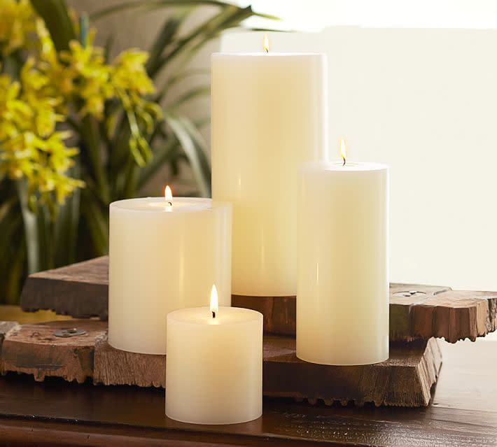 Unscented Wax Pillar Candle White - 6 x 6