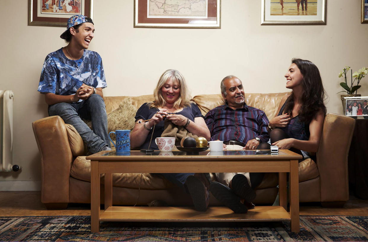 Andy Michael with his family Louis, Carolyne and Alex on Gogglebox. (Channel 4)