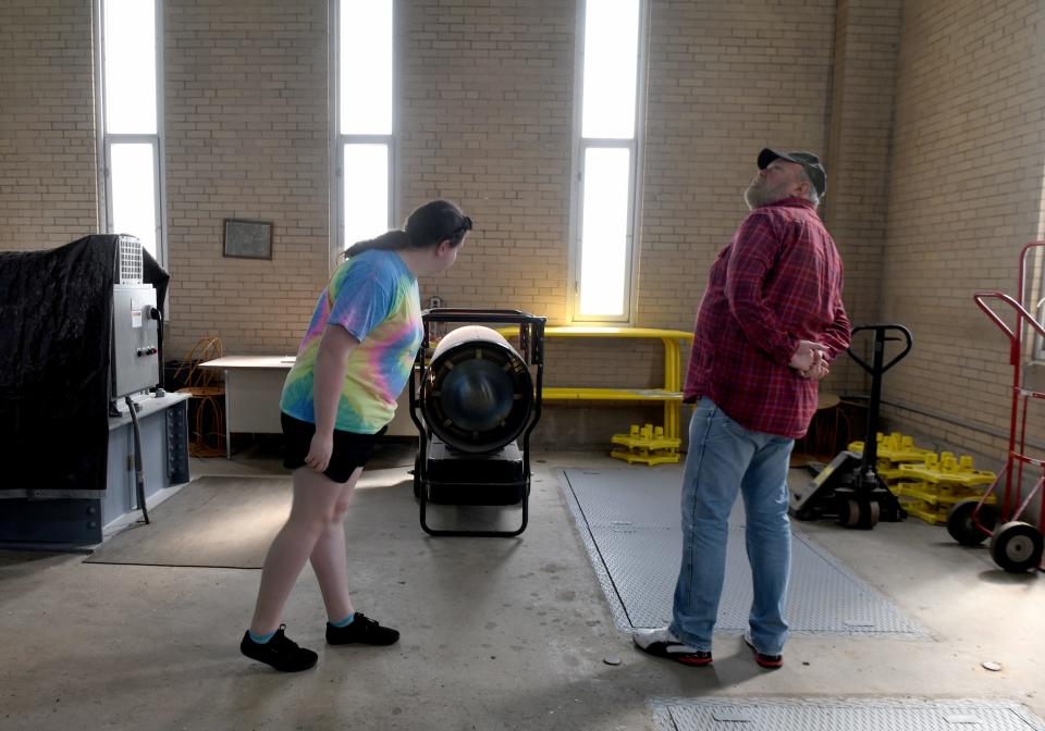 Katie and Doug Carpenter of Dover look around Bolivar Dam which was open as part of a tour at seven dams throughout eastern Ohio Saturday.