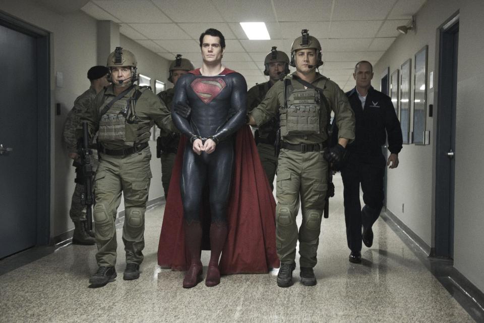 This film publicity image released by Warner Bros. Pictures shows Henry Cavill as Superman in "Man of Steel." (AP Photo/Warner Bros. Pictures, Clay Enos)