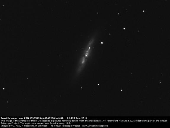 messier 82 supernova befor and after