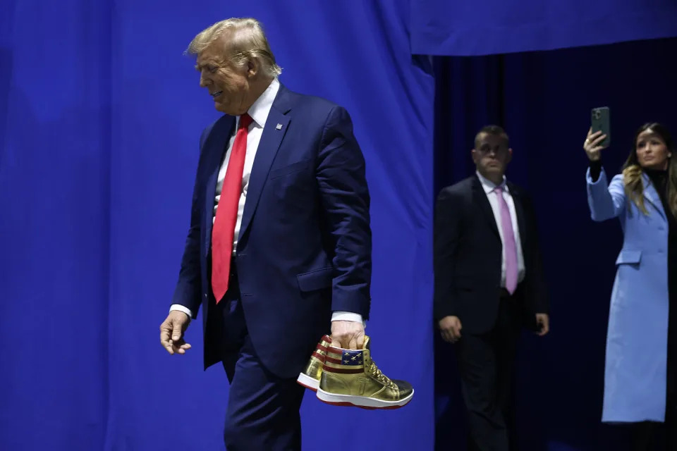 Presidential Candidate And Former President Donald Trump Attends Sneaker Con To Launch His New Shoe Line (Chip Somodevilla / Getty Images)
