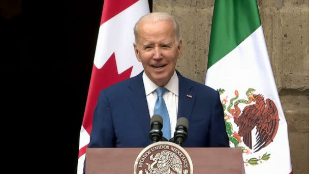 PHOTO: President Joe Biden speaks in Mexico, Jan. 10, 2023. (Pool/ABC News)