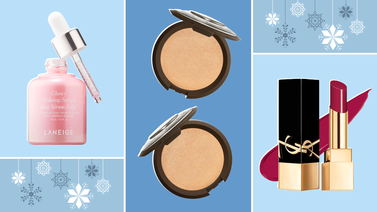 Everything you need for a festive makeup look for this holiday season—YSL, Fenty Beauty, NYX.