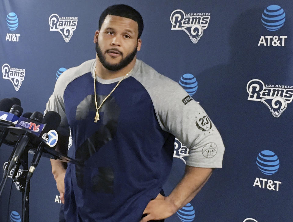 Aaron Donald has an unusual new training method. (AP Photo)