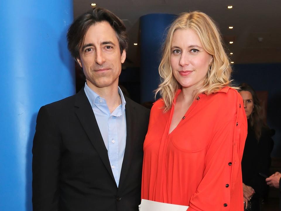 Noah Baumbach and Greta Gerwig attend a special screening of "White Noise" hosted by Wes Anderson at The Soho Hotel on October 7, 2022 in London, England