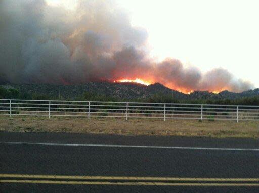 An image of the Yarnell Fire in Arizona, taken from Interstate 17 on June 30.