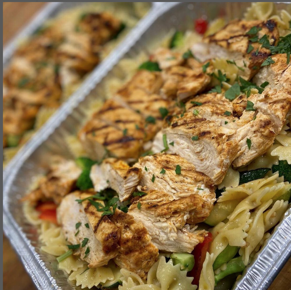 Morrone’s N.Y. Deli, Restaurant, Pizzeria and Bakery, 5913 53rd Ave. E., features bow-tie pasta with mixed vegetables, topped with grilled chicken. The eatery has a soft opening on June 3 and a grand opening planned for June 10.