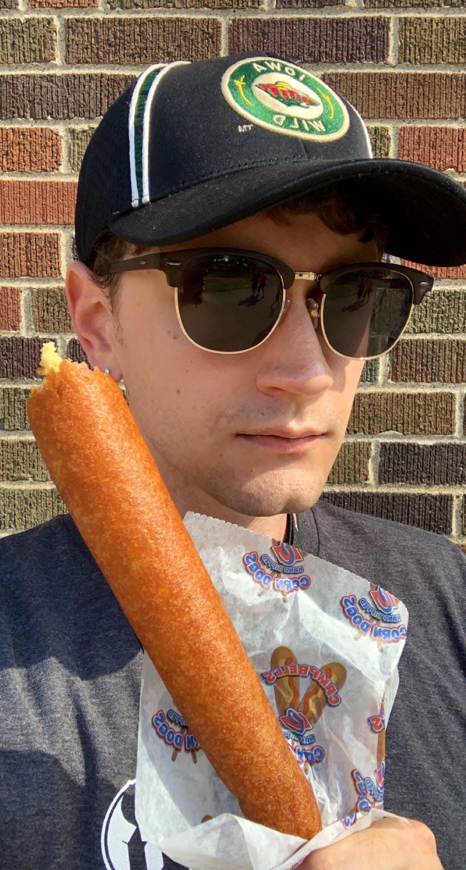 Me enjoying a tried and true classic after a long day working the Iowa State Fair on Aug. 17, 2022. I also had a prize-winning extremely loaded baked potato, chocolate chip cookies, a twist waffle cone and a strawberry smoothie that day.