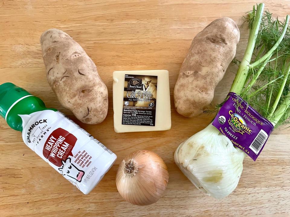 Ingredients for Ina Garten's potato gratin