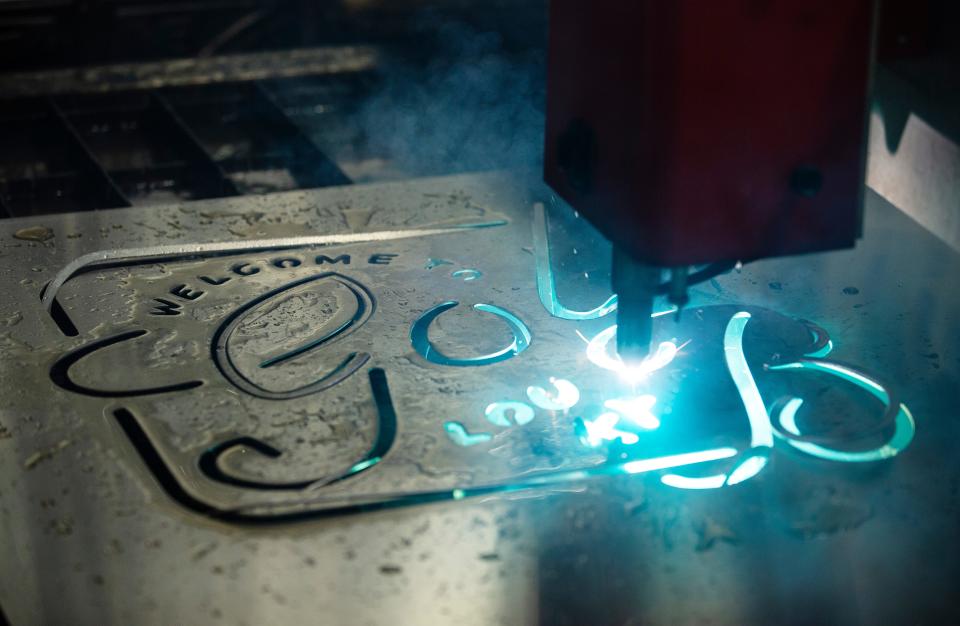 UnderGround Metal Works is a three-year-old Lacey business that provides metal fabrication such as welding, metal sculpting, tube bending, and more. Owner and expert welder Stephanie Hoffman is shown in her shop.   
Lacey, NJ
Tuesday, April 19, 2022