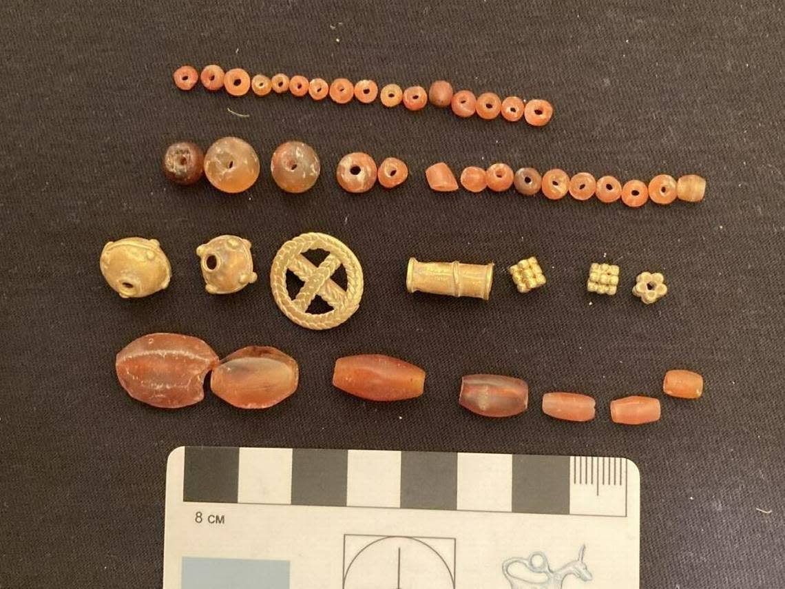 A set of beads from the tomb.