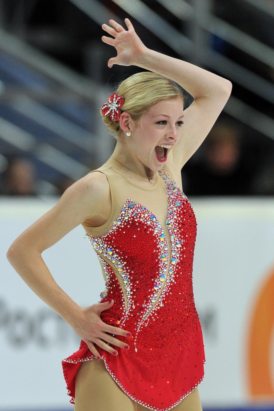 Gracie Gold of USA performs during her Ladies short program of the ISU Grand Prix figure skating series Rostelecom Cup at the Megasport arena in Moscow, on November 9, 2012. AFP PHOTO/ YURI KADOBNOVYURI KADOBNOV/AFP/Getty Images