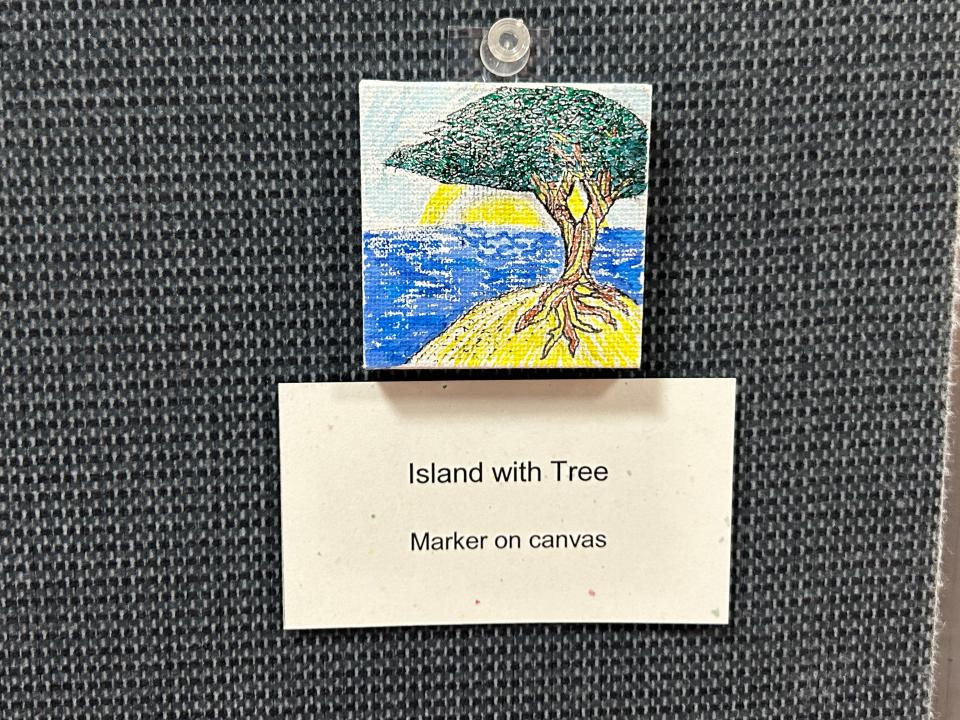 LSSU students summited art pieces on very tiny canvases to show off their creativity and skills.