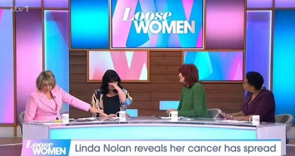 Nolan was comforted by her Loose Women co-stars on Monday (ITV)