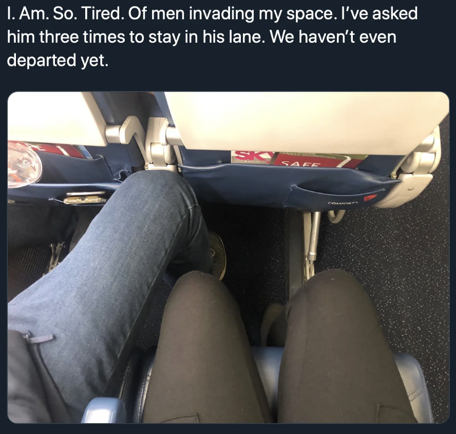 a man's foot impeding on someone else's space