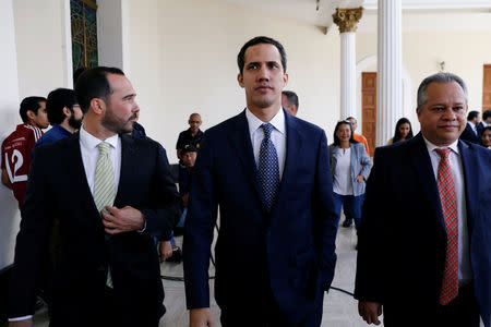 Juan Guaido, President of the Venezuela's National Assembly, attends a session in Caracas, Venezuela January 22, 2019. REUTERS/Manaure Quintero