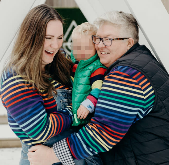 Kris Williams, right, and Rebekah Wilson with their son. (Courtesy Kris Williams)