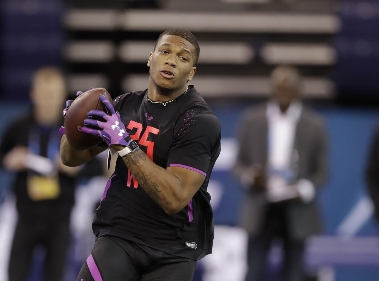 Maryland wide receiver D J Moore impressed everyone at the NFL Scouting Combine. (AP Photo/Darron Cummings)