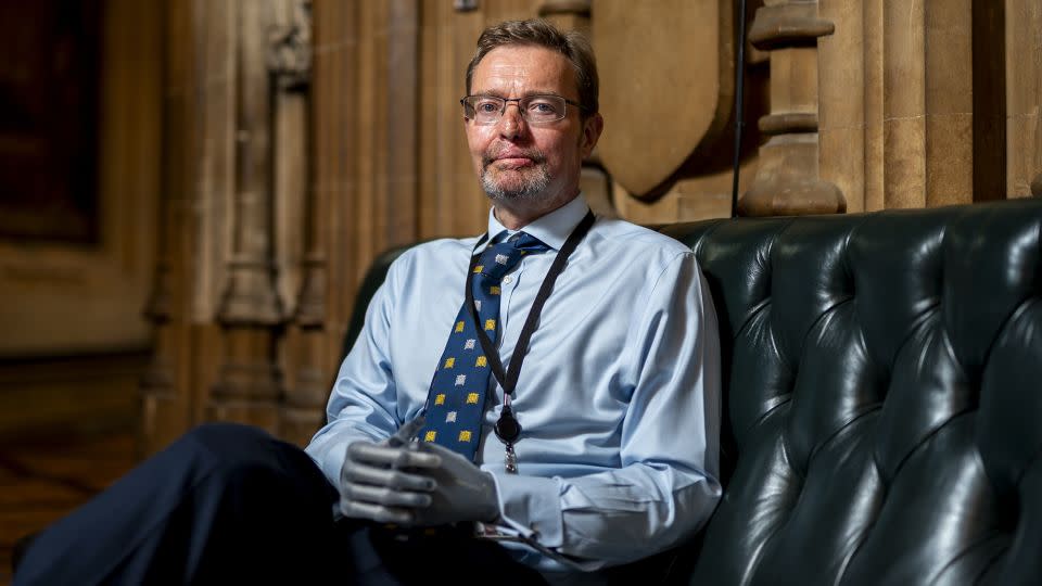 Mackinlay pictured on his return to work on Wednesday. - Jordan Pettitt/PA