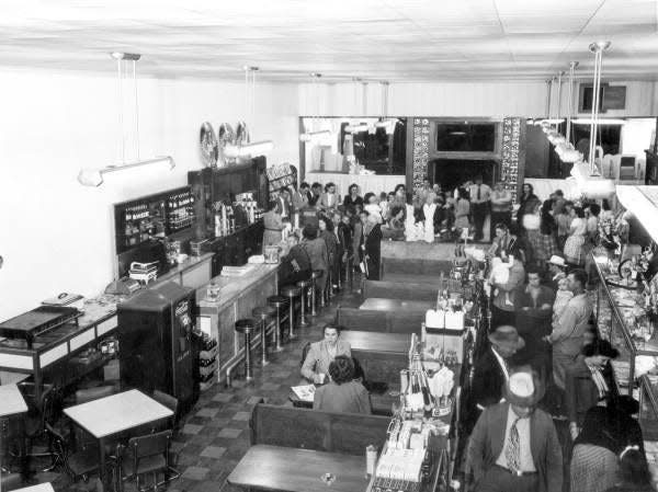 The inside of Ashmore's as seen in 1946.