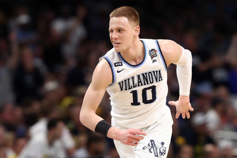 Villanova guard Donte DiVincenzo winks during the second half of the NCAA championship game. (Getty Images)