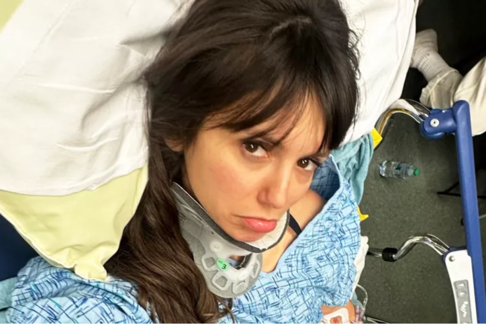 nina dobrev bike accident injury hospital