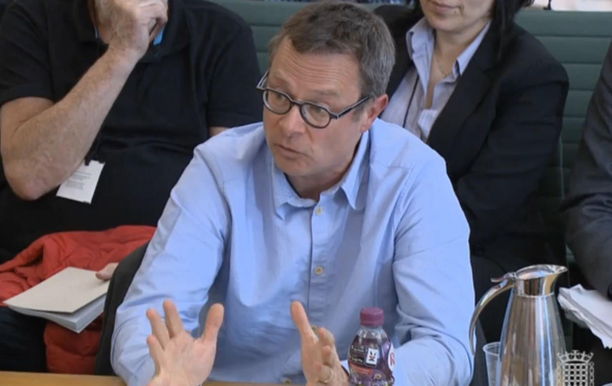 Hugh Fearnley-Whittingstall gives evidence to the Health and Social Care Committee at Portcullis House in Westminster, London.