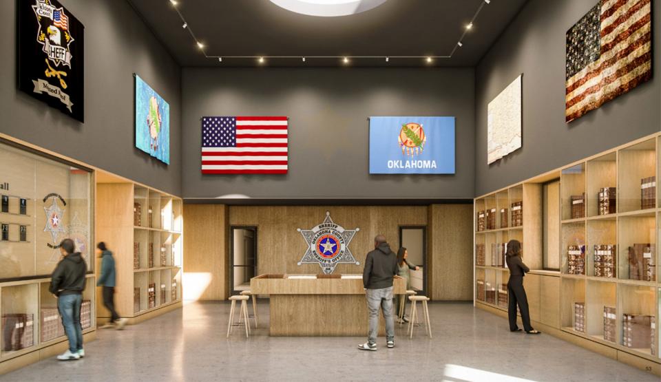 A display area for Oklahoma County sheriff's office historical artifacts is planned as part of an overhauled lobby that will be completed as part of a $17.5 million renovation of the Krowse Building.