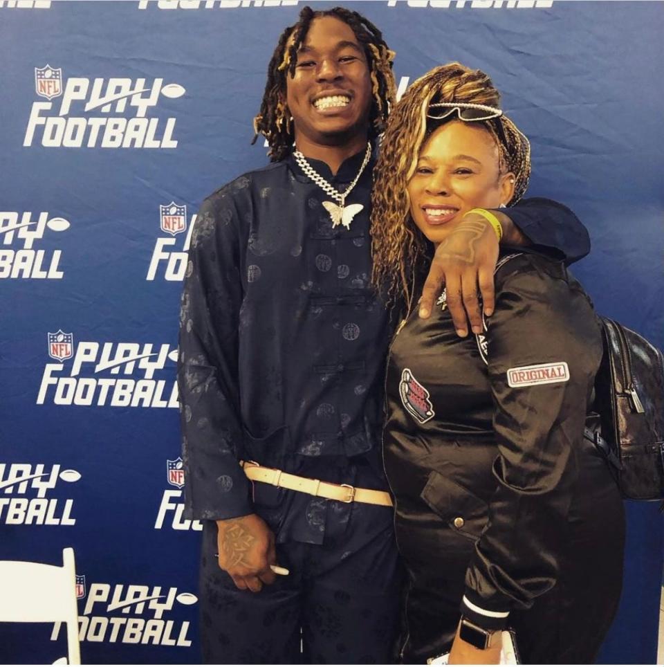 Jamaal Williams and his mom Nicolle Thompson-Williams.