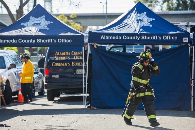 Officials say they expect to recover more human remains from a warehouse in Oakland that went up in flames late Friday, trapping dozens of partygoers attending a rave