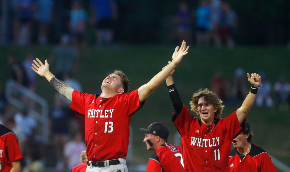 Whitley County’s Sam Harp (#13) and Luke Lambdin celebrates defeating Shelby County in the KHSAA Baseball Championship game.
Une 10, 2023