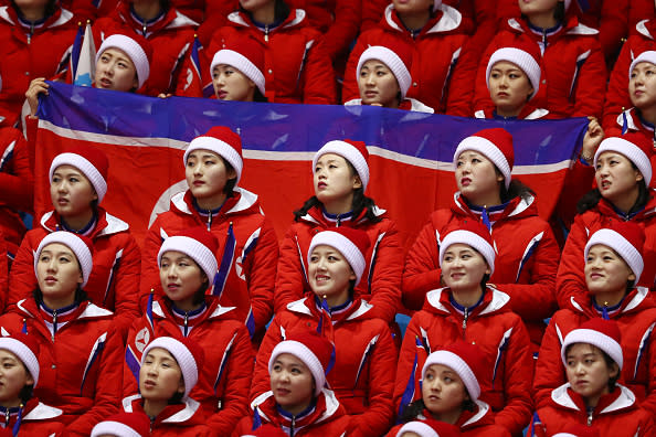 Sportlich gab es für die koreanischen Eishockey-Frauen zumindest nichts zu holen. Da schwieg auch die Cheerleader-Armee kurz.