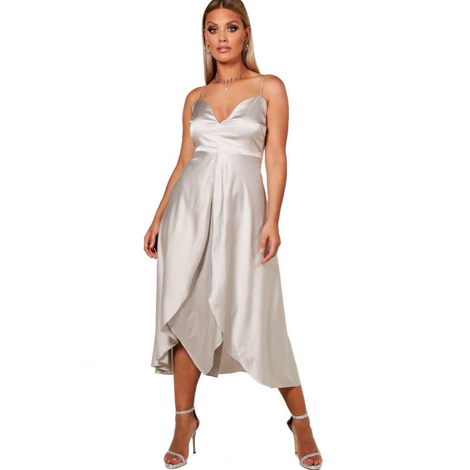 Imogen Satin Front Midi Dress