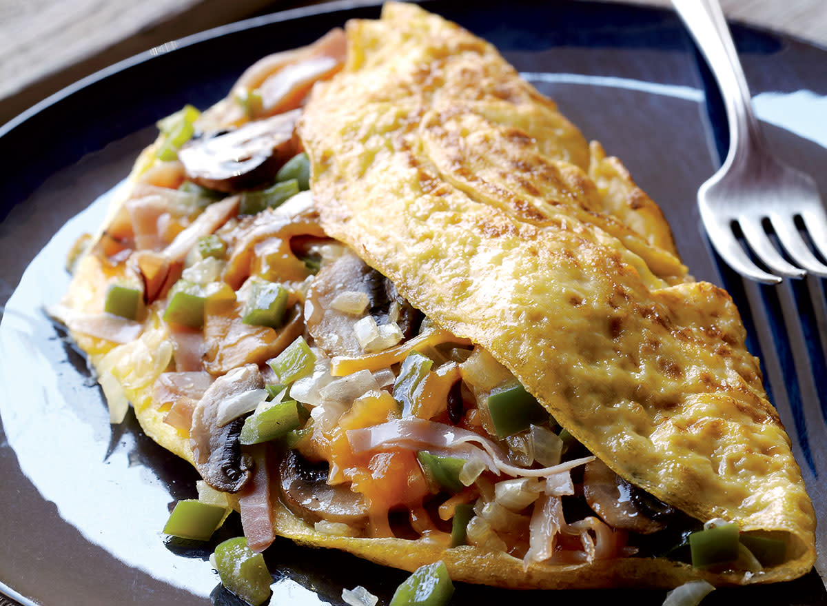 Vegetarian mile high omelets