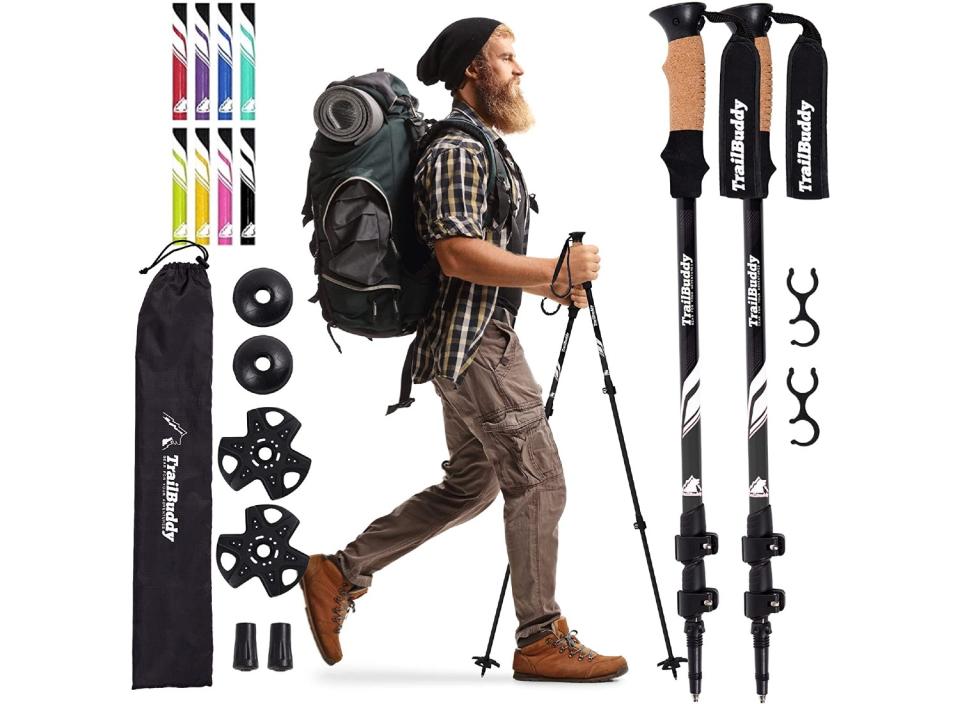 These collapsible trekking poles from TrailBuddy are ideal for light, convenient hiking. (Source: Amazon)