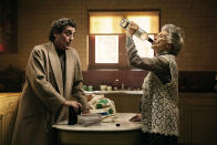 <p>Ian McShane as Mr Wednesday and Cloris Leachman as Zorya Vechernyaya in Starz’ <i>American Gods</i>.<br><br>(Photo: Starz) </p>