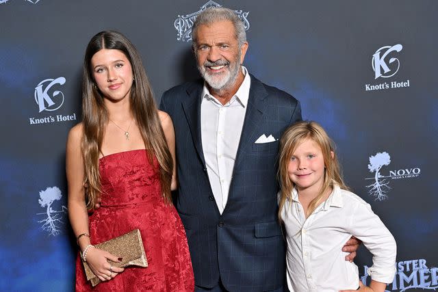 <p>Axelle/Bauer-Griffin/FilmMagic</p> Lucia Gibson, Mel Gibson and Lars Gibson