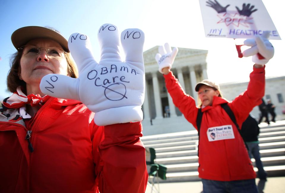 Protesting Obamacare in front of the U.S. Supreme Court in 2012.