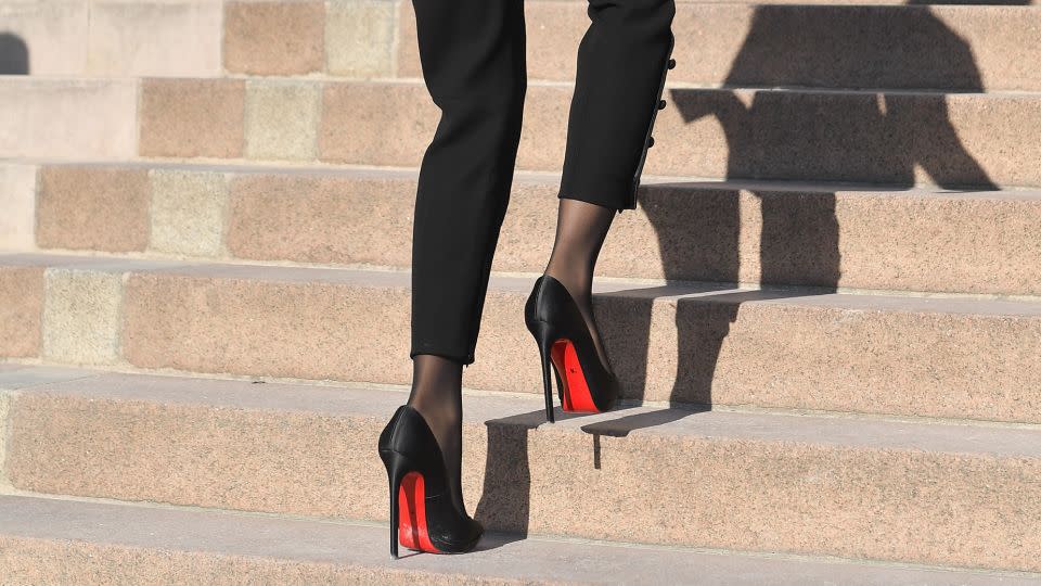 Actor Zendaya in a pair of sky high Louboutins at the Paris Couture shows in 2019. The shoes are a firm celebrity favorite. - Jacopo Raule/Getty Images