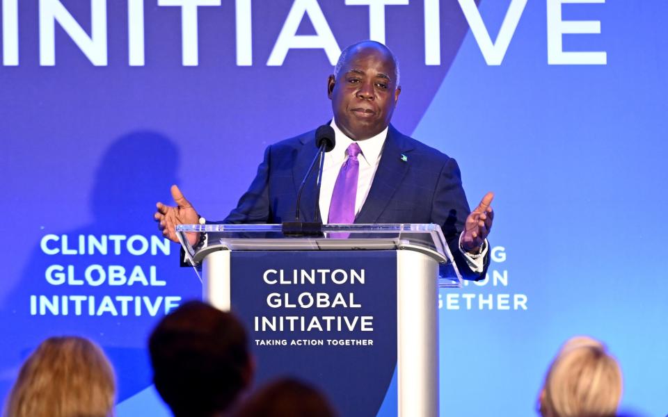 Philip Edward 'Brave' Davis speaks onstage during the Clinton Global Initiative September 2023