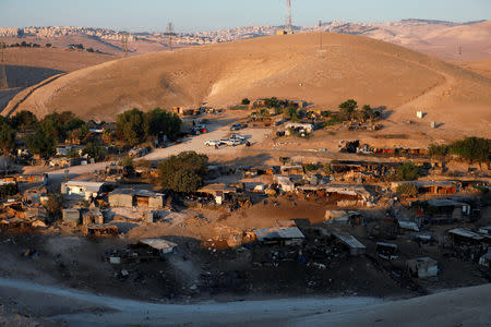 A general view shows the main part of the Palestinian Bedouin encampment of Khan al-Ahmar village that Israel plans to demolish, in the occupied West Bank September 11, 2018. REUTERS/Mohamad Torokman