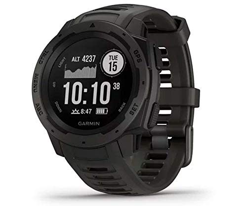 Garmin 010-02064-00 Instinct, Rugged Outdoor Watch with GPS, Features GLONASS and Galileo, Heart Rate Monitoring and 3-Axis Compass, Graphite (Amazon / Amazon)