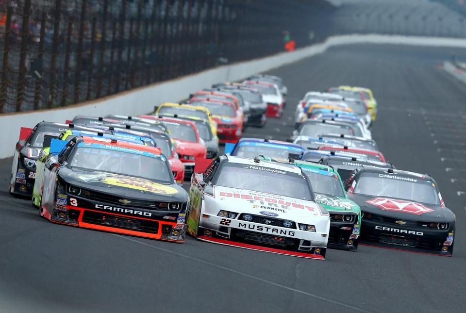 Get excited for restrictor plate racing at Indianapolis. (Getty)