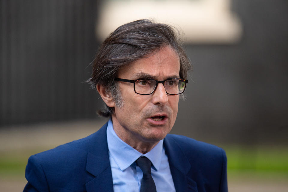 ITV News political editor Robert Peston in Downing Street, London.  (Photo by Dominic Lipinski/PA Images via Getty Images)