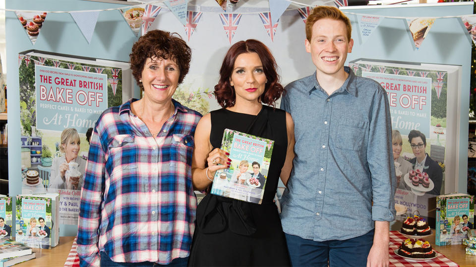 Candice Brown with the other finalists from Bake Off 2016, Jane Beedle and Andrew Smyth