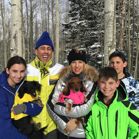 <p>Jessica and Jerry Seinfeld tried to use the family time to their advantage and snap a group photo. “And for one half of a second, they stopped fighting,” she wrote. “I am about to lose it. This is our holiday card because I didn’t do one. Happy holidays. If we make it to 2017 it will be a miracle.” (Photo: <a rel="nofollow noopener" href="https://www.instagram.com/p/BOfmi0cg0ea/" target="_blank" data-ylk="slk:Instagram;elm:context_link;itc:0" class="link ">Instagram</a>) </p>