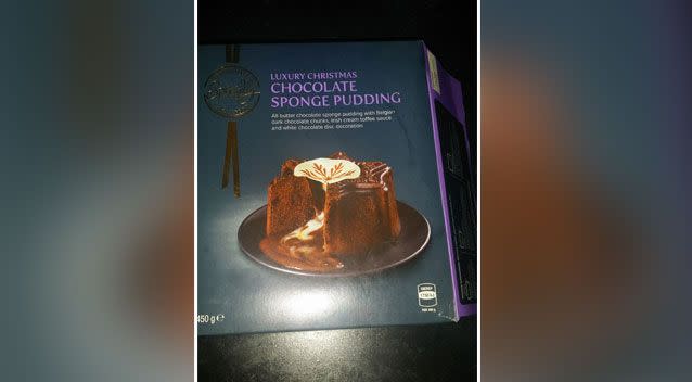 The cake was Aldi's Luxury Christmas Sponge Pudding. Source: Supplied