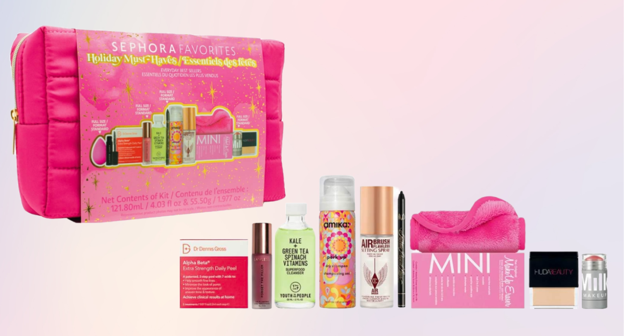 The Sephora Favorites Holiday Must Haves gift set comes with a mix of 11 mini and full-size beauty products.